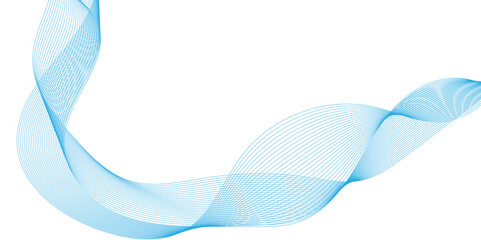 Canvas Print - abstract vector with blue wavy lines background, gradient blue isolated on white background in conce