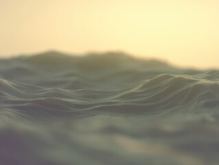 Wall Mural - Calm Ocean Waves at Sunrise with Soft Light Reflecting on Water Surface Creating a Serene and Tranquil Atmosphere in Nature