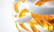 © Azril - Abstract orange and white swirls, background light, 3D render, design element