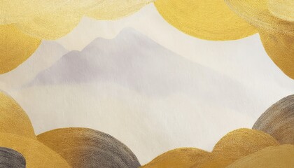 Poster - abstract gold and beige wavy textured background for branding, luxury print, web design or product packaging with elegant metallic curves and soft neutral center for copy space text overlay

