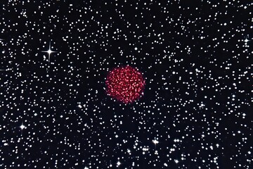 Wall Mural - Red cluster in dark space
