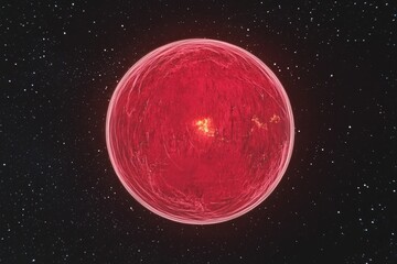 Wall Mural - Red sphere in space (1)