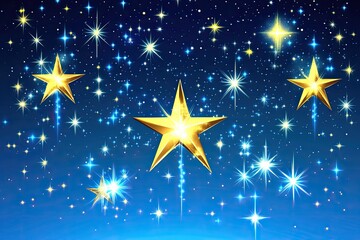 Wall Mural - Golden stars in a night sky