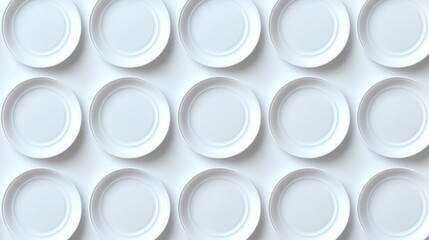 Poster - Seamless pattern of minimalist white circles on white background.