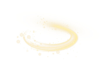 Poster - Curved golden lines light effect. Light bright Twirl. High-speed light energy effect for game characters action on transparent PNG background