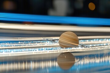 Wall Mural - Saturn in space, reflected, trails