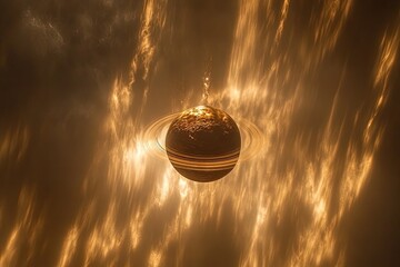 Wall Mural - Celestial ringed planet