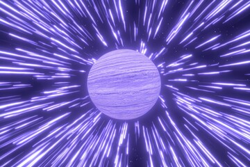 Wall Mural - Cosmic purple planet, fast travel