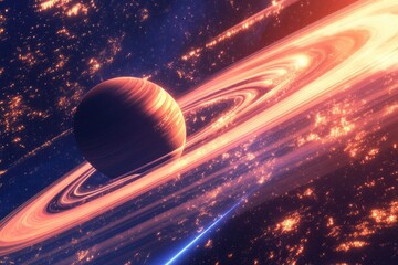 Wall Mural - Cosmic ringed planet (5)