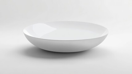 Poster - Empty white ceramic bowl on white background.
