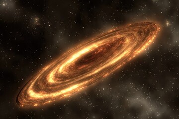 Wall Mural - Fiery Spiral Galaxy in Deep Space (1)