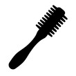 © Atique62 - Silhouette of a round hairbrush with handle and widely spaced bristles