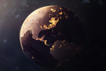 Wall Mural - Earth from space, night view