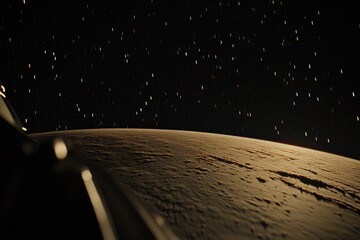 Wall Mural - Spacecraft view of a planet