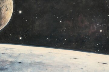 Wall Mural - Space landscape. Planets and stars