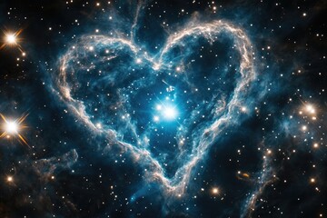 Wall Mural - Heart-shaped nebula in deep space