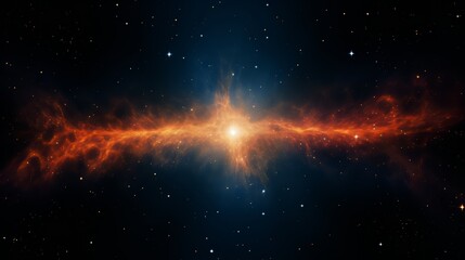 Aufkleber - Long, orange line of stars in the sky. The stars are scattered all over the image, with some closer to the left side and others towards the right