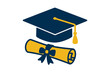 © -A/T- - Graduation cap and diploma illustration representing academic achievement and celebration of education milestones