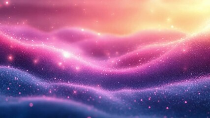 Poster - Cosmic Dreamscape: An abstract digital artwork that evokes a sense of wonder and serenity. The image features flowing, ethereal forms, swirling with vibrant colors and radiant light.