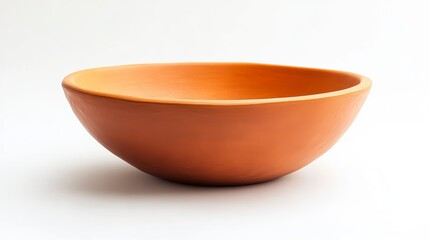 Poster - Empty terracotta bowl isolated on white background.