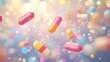 © Nasyih - Colorful pills levitate in a vibrant bokeh background