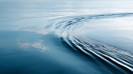Aufkleber - Gentle white ripples flow across calm water, creating an abstract pattern under soft natural light, offering clean lines and tranquil vibes perfect for design