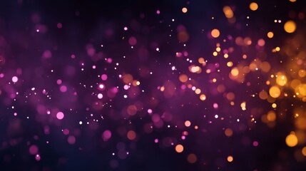 Aufkleber - Softly blurred fairy lights shimmer in various colors, set against a rich purple background, evoking a magical and festive ambiance perfect for celebrations