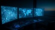 © adibaatmarini - Futuristic drone control center with global map surveillance technology interface