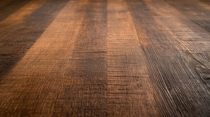 Poster - Rough wooden plank surface showcases a rich texture, deep grains, and dramatically lit scorched edges that cast expressive shadows across the wood