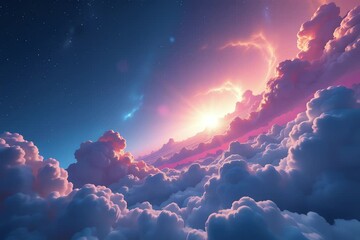 Wall Mural - clouds sky sun shining