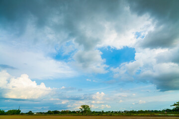 Wall Mural - beautiful airatmosphere bright blue sky background abstract clear texture with white clouds.