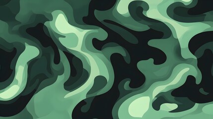 Wall Mural - Abstract Green Fluid Organic Shapes Background