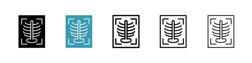 X ray icon. Thin lines isolated