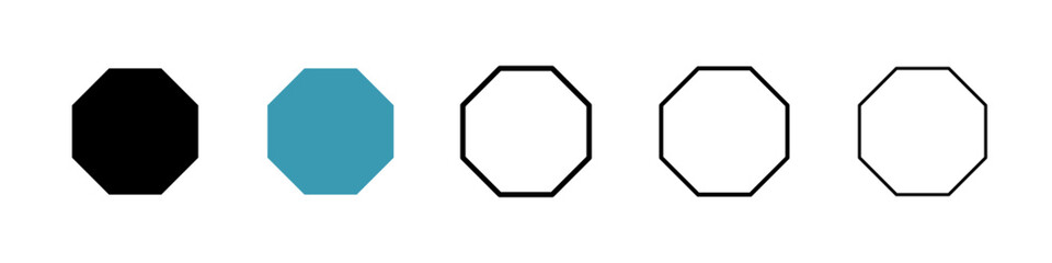 Octagon icon. Thin lines isolated