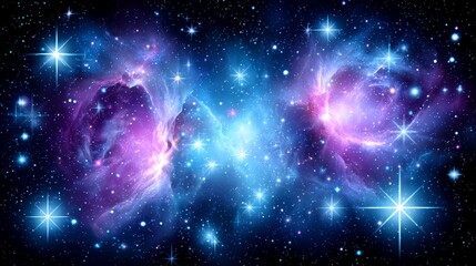 Wall Mural - cosmic nebula in deep space - a vibrant of a cosmic nebula, showcasing swirling clouds of purple and