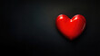 © sri - Shiny, vibrant red heart sits on a dark, textured background. Symbol of love and affection