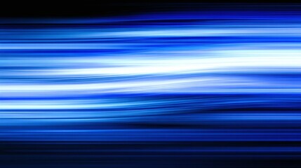 Wall Mural - abstract horizontal blue and white light streaks creating a sense of speed motion.