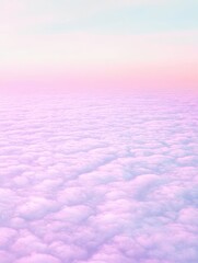 Wall Mural - Soft Pastel Clouds with a Serene Pink and Blue Sky Overhead at Dusk Capturing the Tranquil Beauty of Nature's Skies Above the World