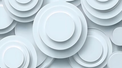Wall Mural - Abstract White Circle Layers Background Design