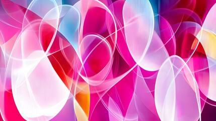 Wall Mural - Abstract Pink and White Swirls Modern Art Background