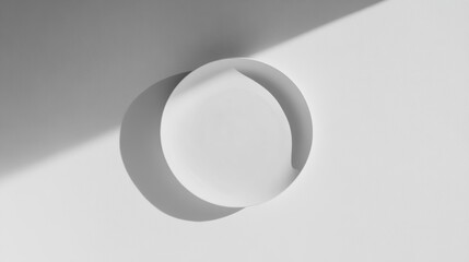 Aufkleber - Abstract white circles and shadows on a white background.