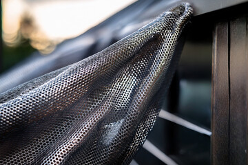 Horizontal Metallic Mesh Fabric 03