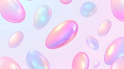Wall Mural - Pastel Rainbow Bubbles Abstract Background