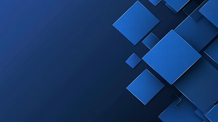 Poster - Abstract navy blue background with overlapping squares.