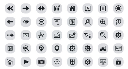 set vector icon buttons ui/ux for web and mobile ios or android