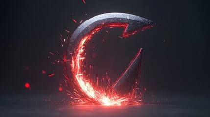Wall Mural - Fiery Metal Arrow Abstract Background Design