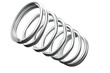 © SURF3D - Silver Metal Compression Spring for Mechanical Applications, Close-up of a Helical Compression Spring, 3D Rendering, Durable Metal Spring for Industrial or Automotive Use on a PNG Transparent
