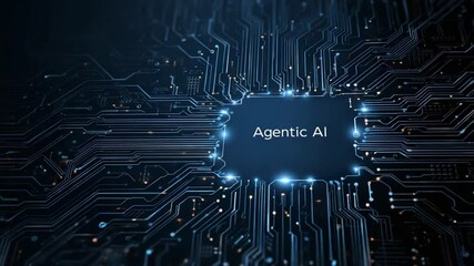 Wall Mural - circuit board and ai: illustrating the power of agentic artificial intelligence through a complex ci