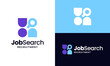 © Arunika_Dsgn - Find job logo design. Abstract person vector design with magnifying glass graphic icon symbol