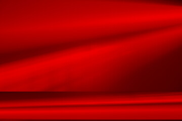 Leinwandbilder - Wall interior background, studio and backdrops show products.with shadow from window color Red background for text insertion and presentation product	
